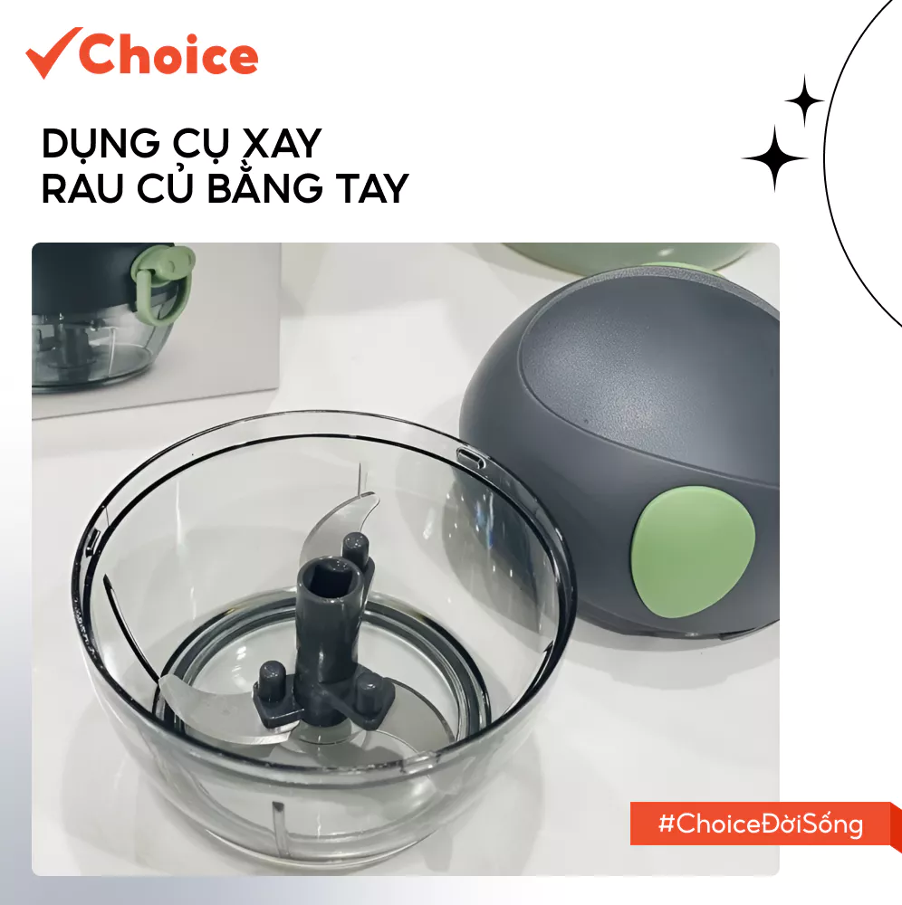 [Choice] Dụng Cụ Xay Tỏi Ớt Rau Củ LS1-2808-326 Bằng Tay, 180ml