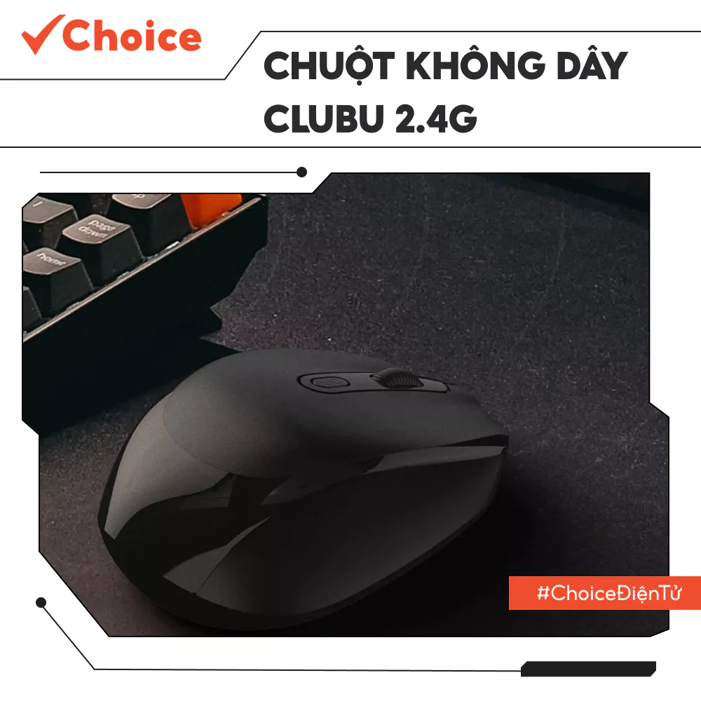[Choice] Chuột Không Dây Clubu 2.4G, EL1-2917-5 Cho Laptop PC Macaron Nút Ấn Tĩnh Âm