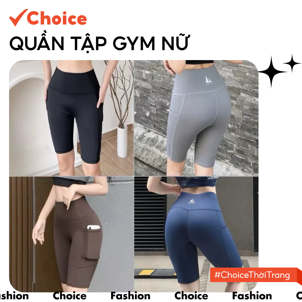 [Choice] Quần Tập Gym Nữ FA1-2881-16 Dáng Ngố, Cạp, Lưng Cao, Túi Sườn, Chất Thun Co Giãn Thoáng Mát
