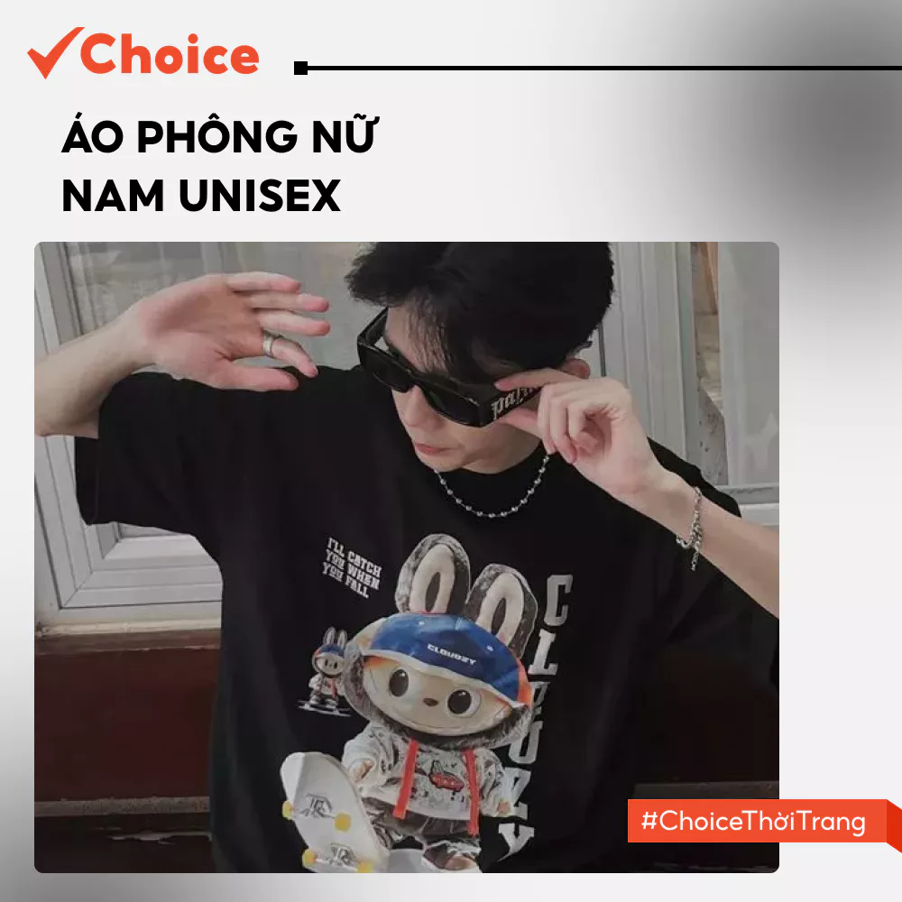 [Choice] Áo Phông Nữ Nam Unisex Local Brand Cloudzy FA1-0645-5 Form Oversize Tay Lỡ Thun Labubu