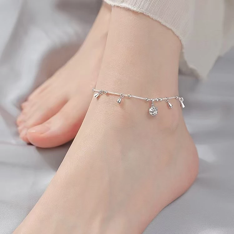 Bóng tinh tế angklet dành cho nữ không gỉ, Mặt dây chuyền chuông tinh tế Thiết kế độc đáo, Trang sức tối giản chất lượng cao cấp