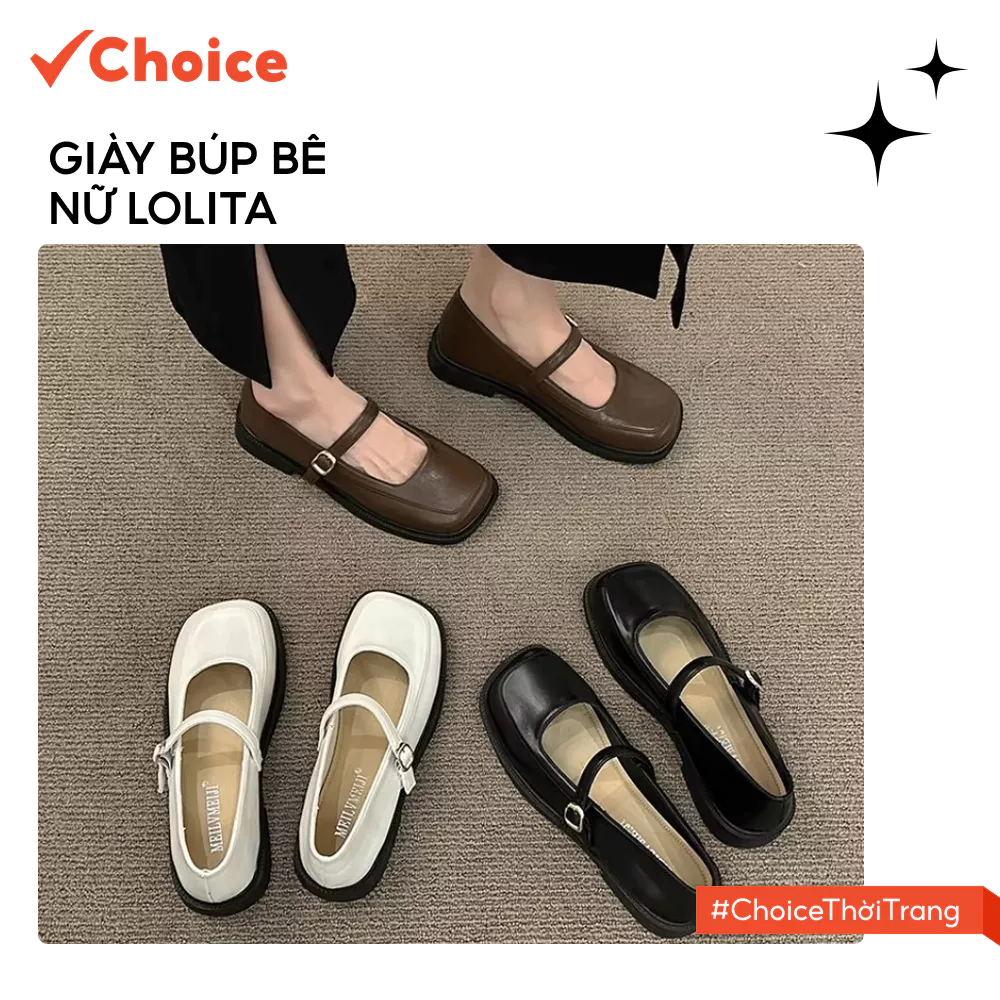 [New] [Choice] Giày Búp Bê Nữ Lolita BTH01 Chất Da Mềm Êm Chân Mẫu Mới Hót Hít