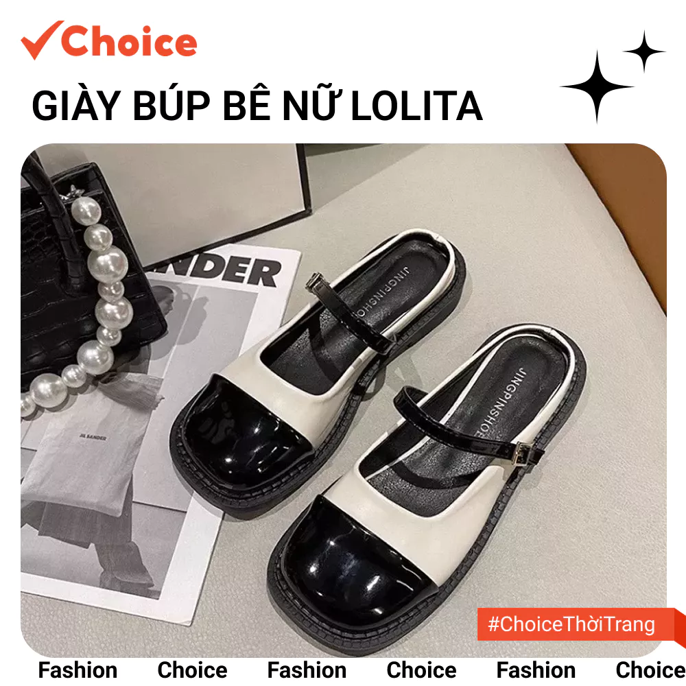 [New] [Choice] Giày Búp Bê Nữ Lolita FA2-0669-80 Da Bóng Mũi Tròn Quai Ngang