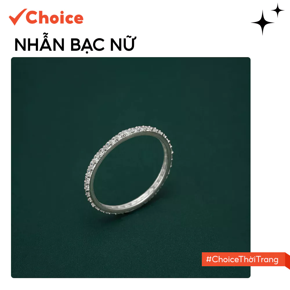 [Choice] Nhẫn Bạc Nữ FA2-2326-192 Hàng Đá Full Lấp Lánh A0349