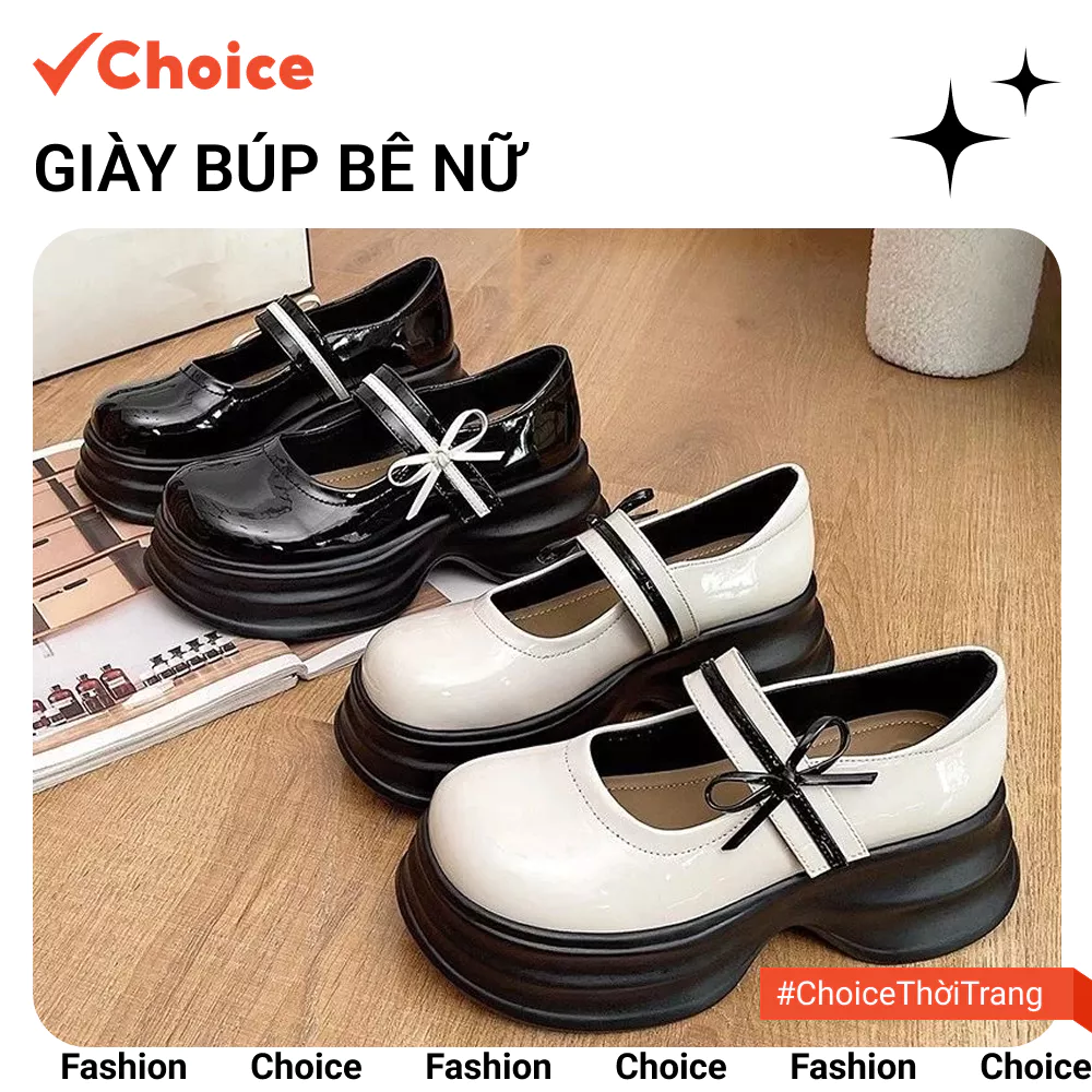 [New] [Choice] Giày búp bê nữ tăng chiều cao Moca QV 19 chất da mềm mẫu mới