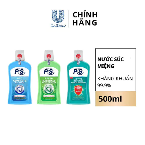 Nước súc miệng P/S kháng khuẩn 99.9% 500ml/chai