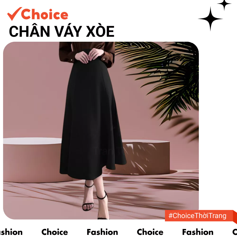 [Choice] Chân Váy Xòe FA1-3032-7 6 Mảnh Dáng Dài, Có Túi 2 Bên, Vải Tyết Mưa Dày Dặn CVX6M