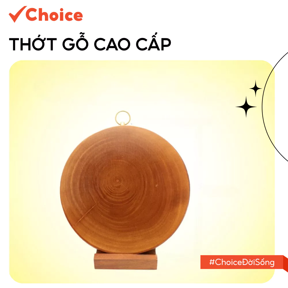 [Choice] Thớt tròn LS1-2749-340 gỗ tự nhiên nguyên tấm không hóa chất