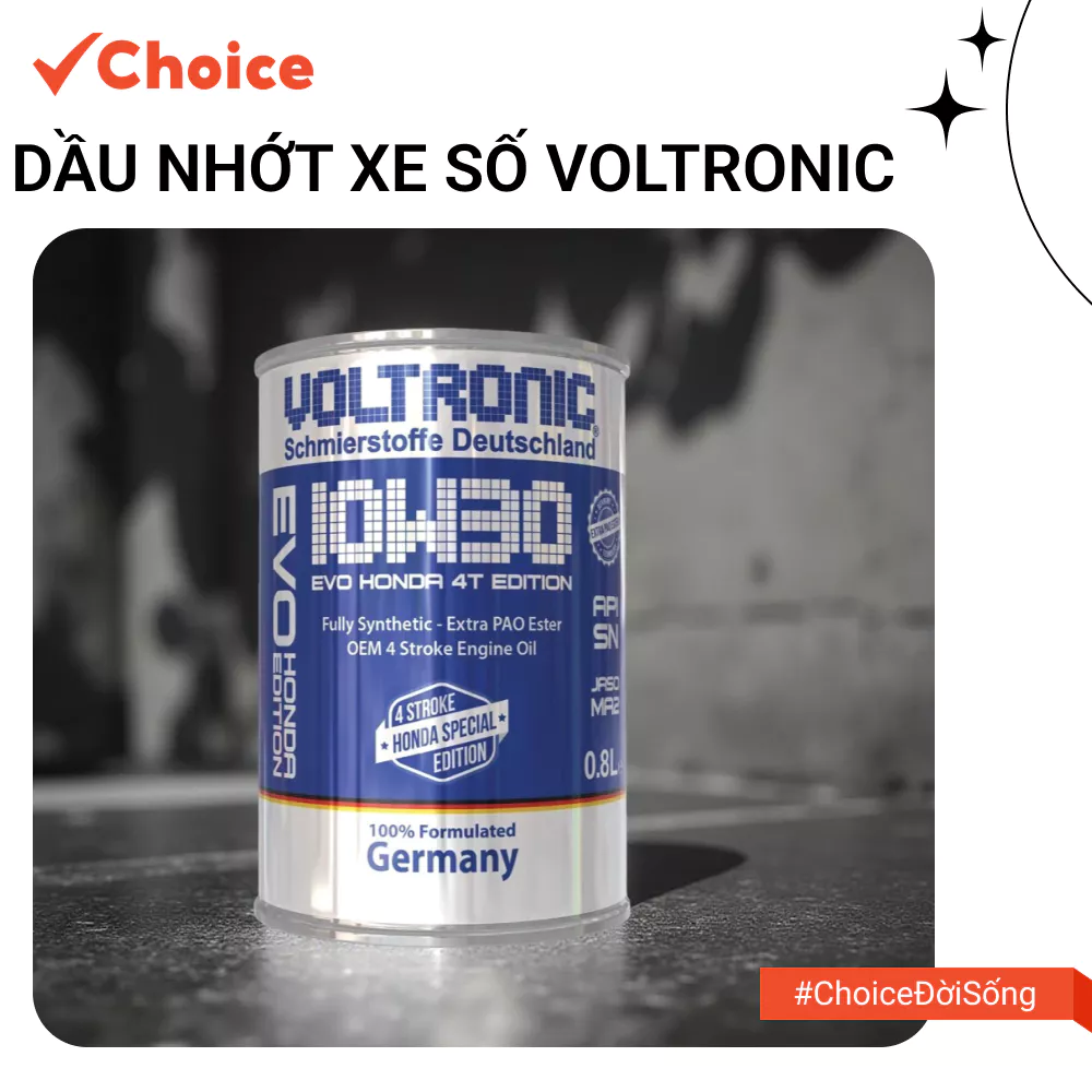 [Choice] Dầu Nhớt Xe Số Voltronic LS1-2621-13 Evo Honda 4T Edition 10w30 800ml
