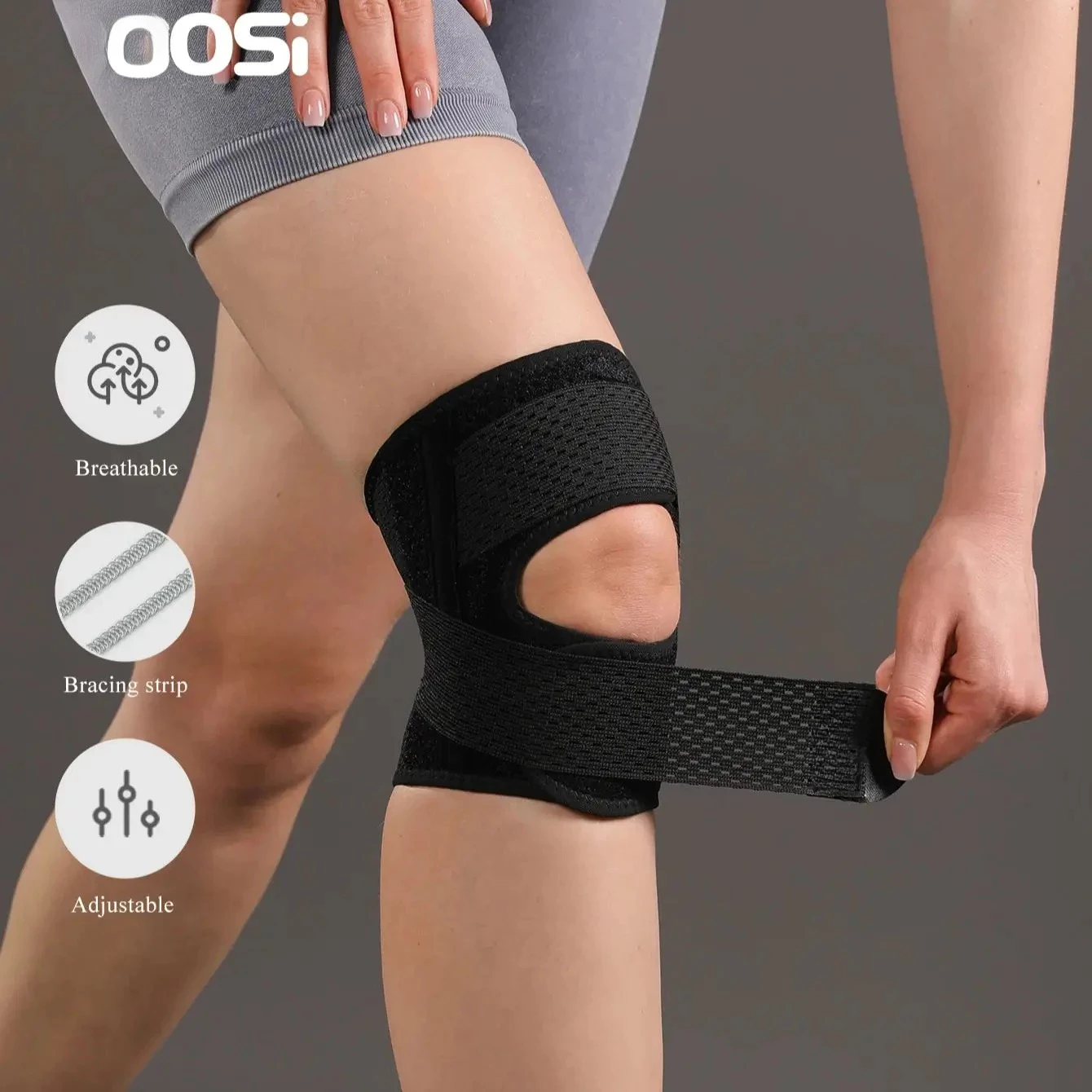 2 Chiếc Có Thể Điều Chỉnh Thoáng Khí Co Giãn Nhẹ Hỗ Trợ Đầu Gối Với Mùa Xuân Ở Lại Để Chạy Bóng Rổ