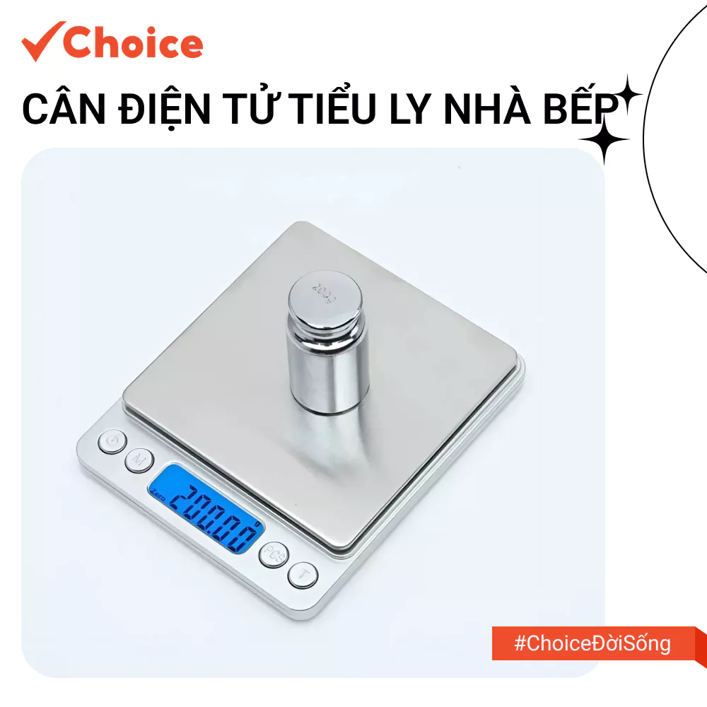 [Choice] [New] Cân Điện Tử Tiểu Ly Nhà Bếp LS1-0661-885 Nhỏ Gọn, Chính Xác, Thép Không Gỉ, Màn LCD