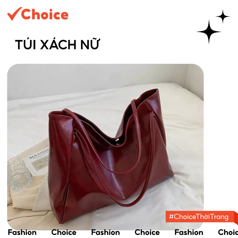 [New] [Choice] Túi Xách LK008 Da PU Bóng, Cỡ Lớn, Thời Trang Thu Đông Cho Nữ