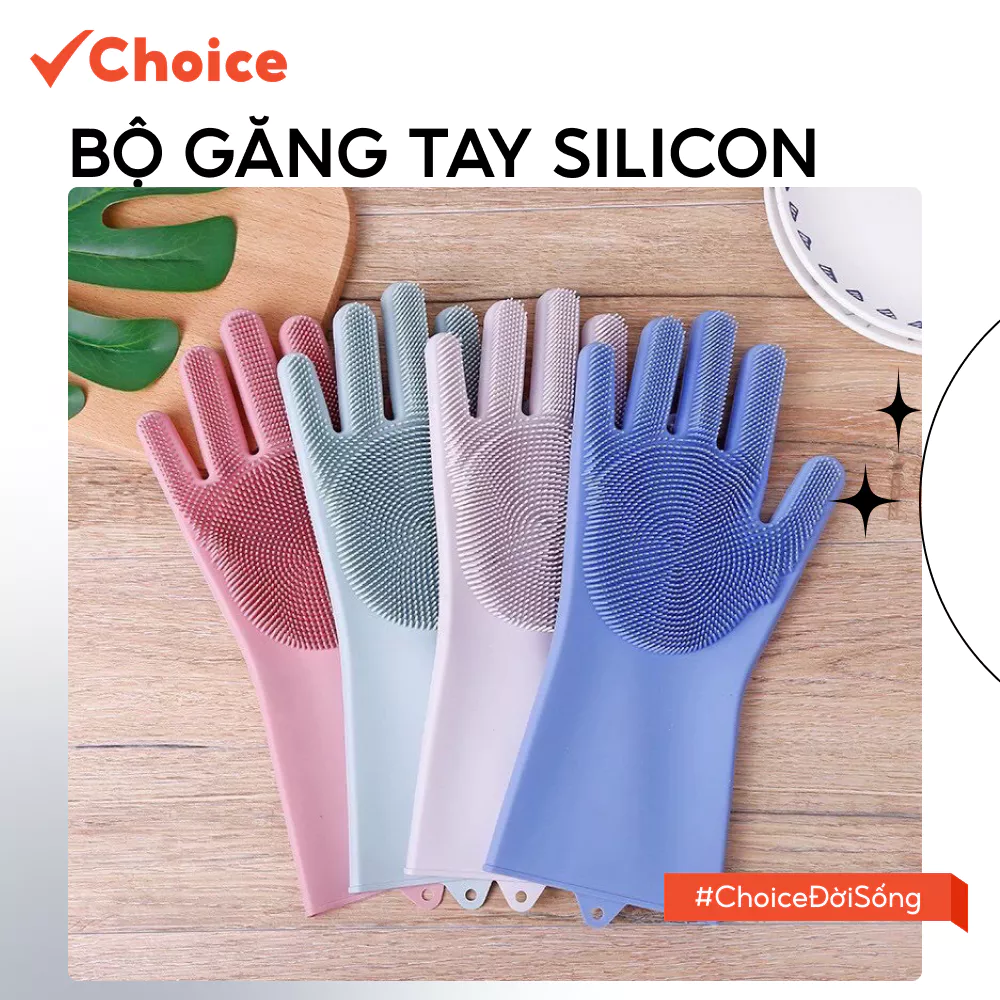 [New] [Choice] Combo 2 Bộ găng tay silicon tạo bọt TMT14 (1 bộ 2 cái) màu ngẫu nhiên
