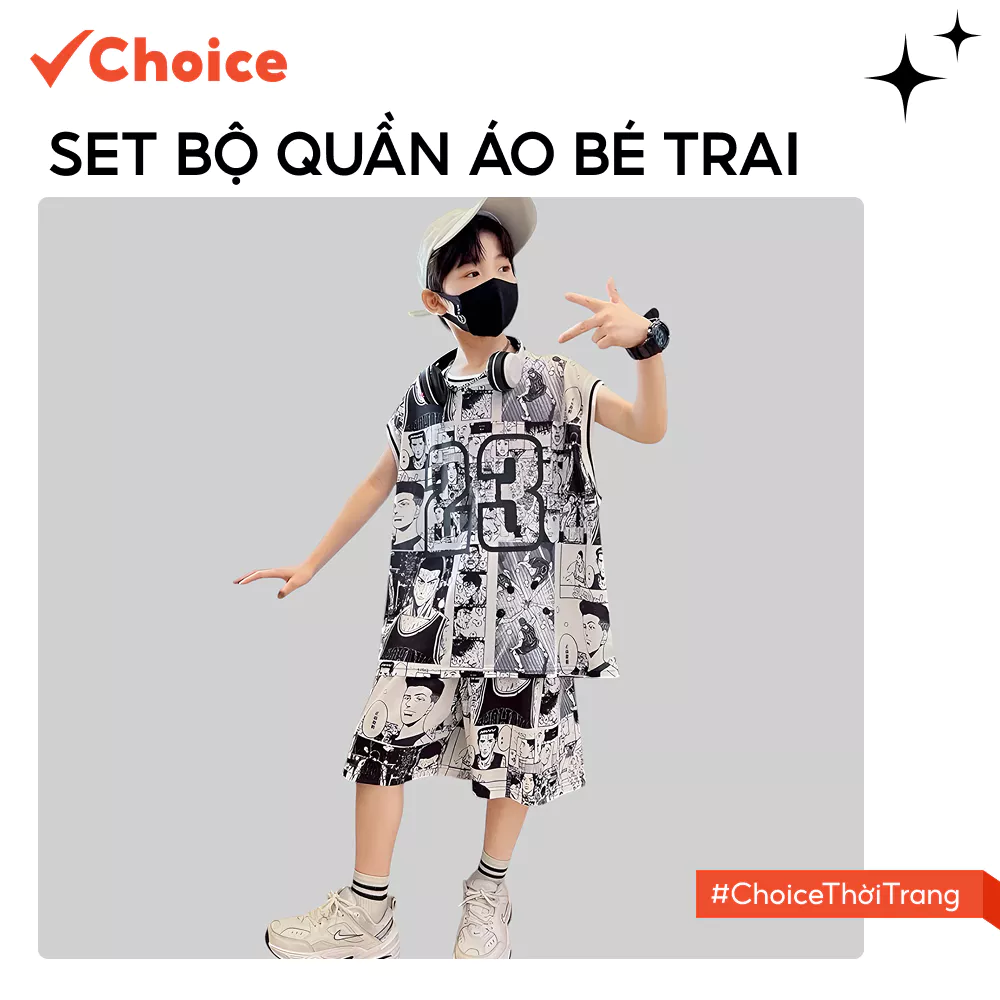 [New] [Choice] Set Bộ Quần Áo Bé Trai BALO23, 15-45kg, Mẫu Ba Lỗ 23