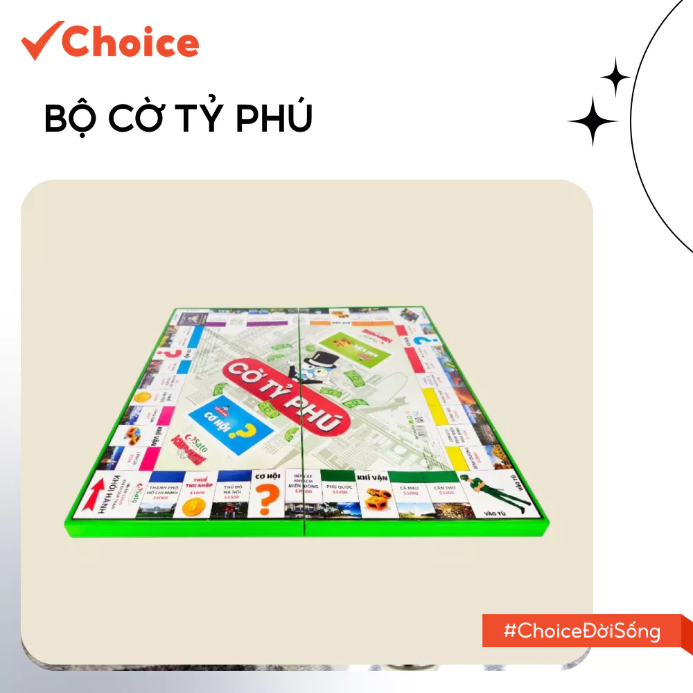 [Choice] Bộ Cờ Tỷ Phú LS1-2668-17 Size Lớn, Đồ Chơi Trí Tuệ Trẻ Em Phát Triển Tư Duy