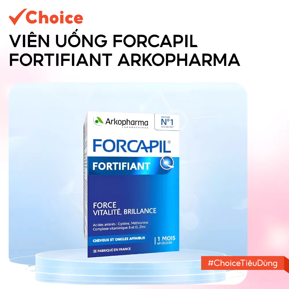 [Choice] Viên Uống Forcapil Fortifiant Arkopharma FM1-2786-1003 Giúp Tóc Chắc Khỏe (Hộp 60 Viên)