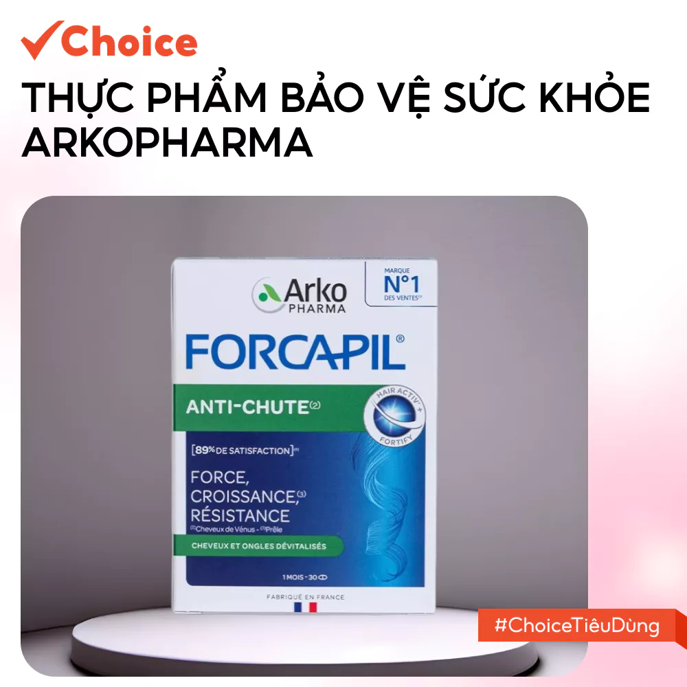 [Choice] Thực Phẩm Bảo Vệ Sức Khỏe Arkopharma FM1-2786-102 Forcapil Anti Chute (Hộp 30 Viên)