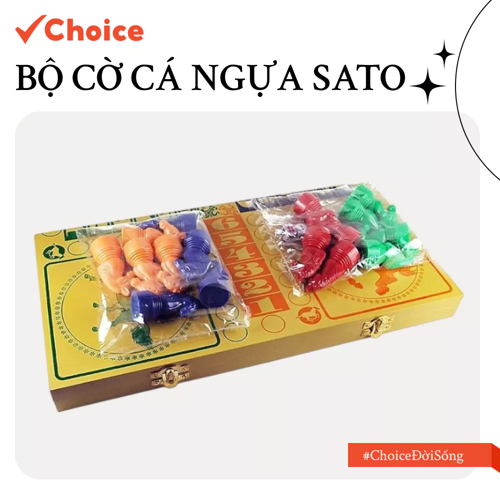 [Choice] Bộ Cờ Cá Ngựa Sato LS1-2668-22, Size Lớn 42cm, Đồ Chơi Trí Tuệ Thể Thao Trẻ Em