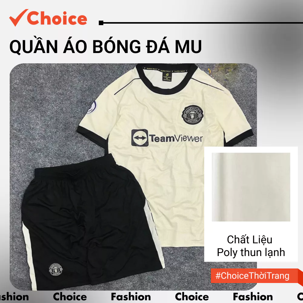 [Choice] [New] Quần Áo Bóng Đá FA1-1284-9 MU Kem 2023 Thun Lạnh Cao Cấp