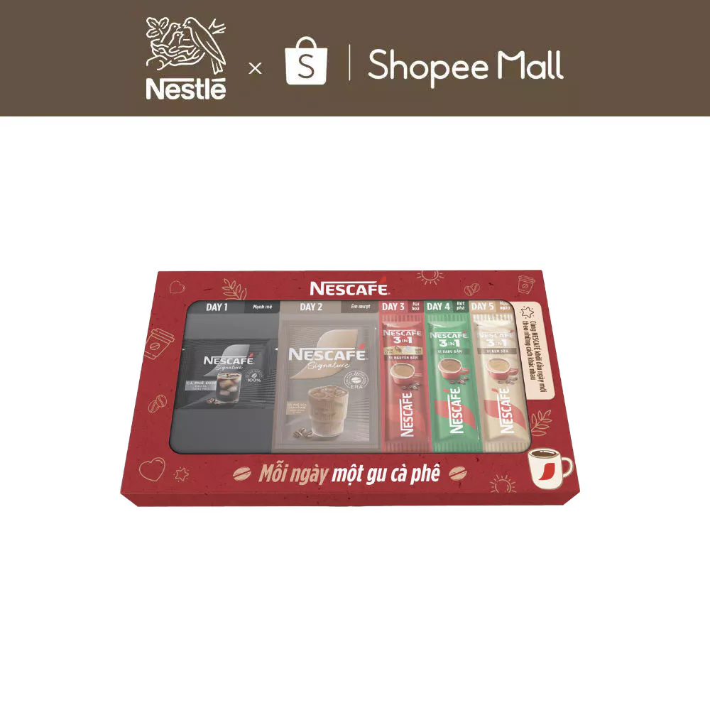 [GRO - Quà tặng không bán] Hộp mẫu thử Nescafe nhiều vị