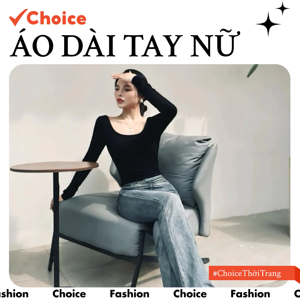 [Choice] Áo Dài Tay Nữ Hở Lưng FA1-0017-540, Có Mút Ngực, Cổ Vuông Sexy HT2025.50, Thun Cao Cấp, Mềm