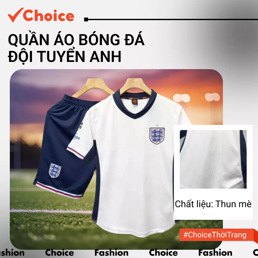 [Choice] [New] Quần Áo Bóng Đá Đội Tuyển Anh FA1-1284-4 Màu Trắng Thun Mè Thoải Mái Thoáng Khí