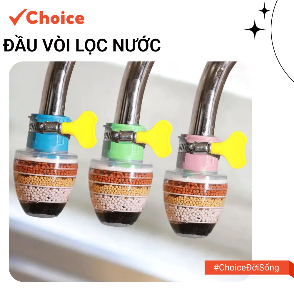 [Choice] Đầu Vòi Lọc Nước LS1-2749-579 Trực Tiếp, 6 Lớp Carbon, Xoay Tiện Dụng