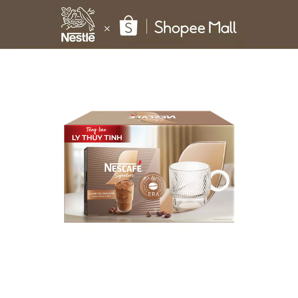 [GRO - Quà tặng không bán] Cà phê sữa NESCAFÉ Signature kèm ly quà tặng NESCAFE