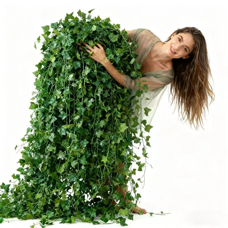 24 Dây Leo Thường Xuân Tổng Cộng 19m/755inch, Vòng Hoa Thường Xuân Giả Trang Trí Tường Phòng Khách Nhà Cửa, Cây Giả Cho Tiệc Cưới