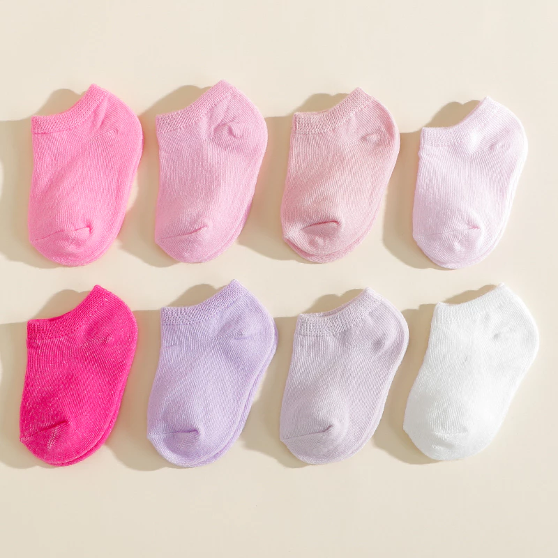 Tất Cotton Mắt Cá Chân Cho Bé 8 Gói Bộ Thoáng Khí Mềm Nhiều Màu Pastel Cho 0-12 Tháng Trẻ Sơ Sinh Bé Trai Bé Gái Quà Tặng Hàng Ngày