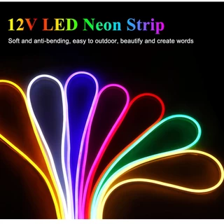 Dây Đèn LED neon 5M DC 12V IP67 Linh Hoạt Chống Thấm Nước Màu Hồng / Xanh Dương / Trắng / Xanh Lá / Đỏ