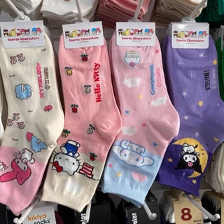 Autumn and Winter New Women's Socks Cartoon Cute Kitty Jade Gui Dog Color Matching Medium Sleeve Girl Socks