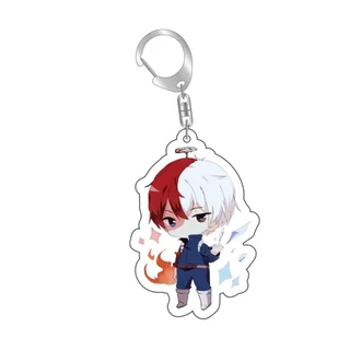 My hero academia keychain nhân vật hoạt hình todoroki shouto hai mặt trong suốt vòng chìa khóa acrylic dễ thương trang sức thời trang quà tặng người hâm mộ