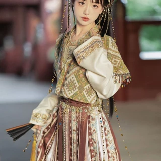Yaoji Original [có từ mùa thu] Dunhuang Phong cách kỳ lạ Tang Made Yuanzi Hanfu Nữ eo dài hàng ngày Thu Đông Phong cách OU24304