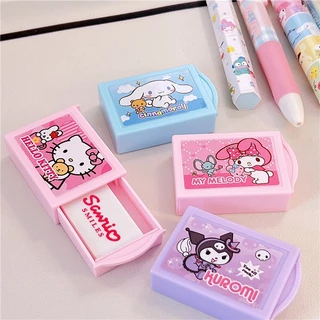 Sanrio Bộ 4 Cục Tẩy Thần Kì Hình Hello Kitty Kuromi LittleTwinStars Cinnamoroll PompomPurin BADBADTZ-Mar Keroppi EQM7