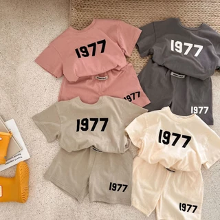 Bộ Áo Thun Cotton Tay Ngắn Và Quần Short In Hình Kỹ Thuật Số Thời Trang Mùa Hè 2023 Phong Cách Mới Cho Bé Trai Bé Gái