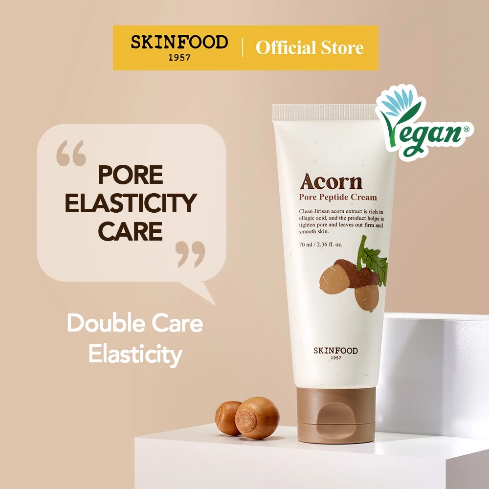 [SKINFOOD Official] Kem dưỡng ẩm quả sồi Peptide se khít lỗ chân lông to và cải thiện độ đàn hồi của da Acorn Pore Peptide Cream 70ml