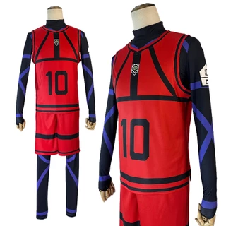 HOLOUN Blue Lock Cosplay RIN Jerseys REO Bộ Đồng Phục Bóng Đá Màu Đỏ Xanh Dương Hóa Trang Nhân Vật CHIGIRI