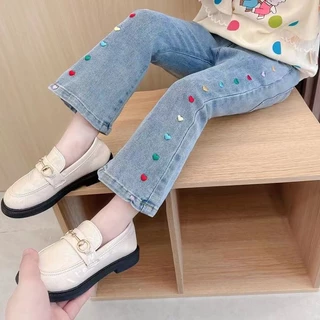 [ciki Baby] Quần denim Ống Loe Phong Cách Mới Mùa Xuân Thu Cho Bé Gái