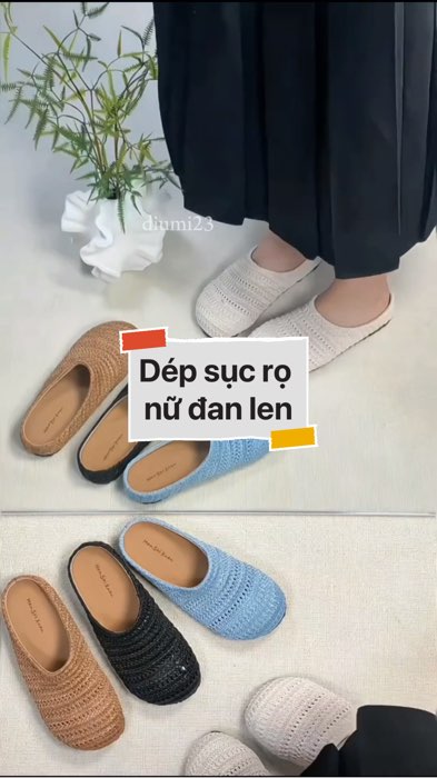 ￼Dép sục rọ nữ dan len #VideohangThoiTrang#shopeestyle#ShopeeVideo#ShopeeCreator#LuotVuiMuaLien#KOLUyTin #diumi384