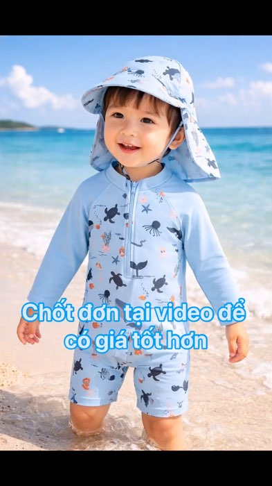 Đồ bơi bé trai kèm mũ #ShopeeVideo