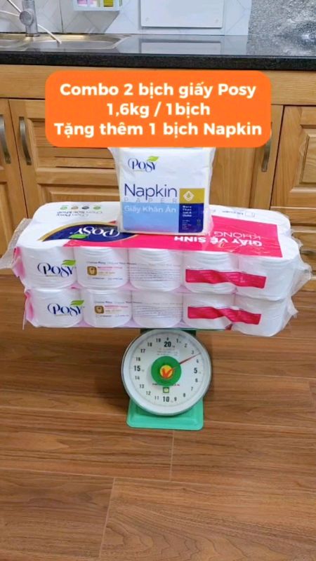 Combo 2 bịch Posy, tặng thêm 1 bịch Napkin #giayvesinh #giayan #giaylau #ShopeeVideo #luotvuimualien #videohangtieudung