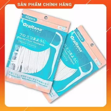  Tăm chỉ nha khoa Oraltana gói 50 cái, chỉ xỉa răng y tế sợi chỉ siêu mảnh, dẻo dai giúp loại bỏ mảng bám, thức M0