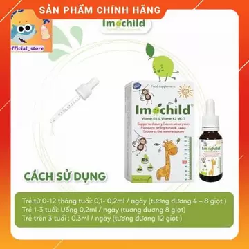  Imochild D3K2 Nhập Khẩu Tây Ban Nha,Bổ Sung Vitamin D3,K2-MK7,DHA,Phát Triển Chiều Cao Trí Não Của Bé,Bộ Y Tế M26