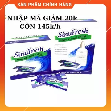 Muối rửa mũi xoang Cát Linh - Sinufresh, hộp 50 gói , bảo vệ và chăm sóc xoang mũi MSP54546