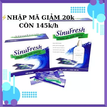 Muối rửa mũi xoang Cát Linh - Sinufresh, hộp 50 gói , bảo vệ và chăm sóc xoang mũi MSP47781