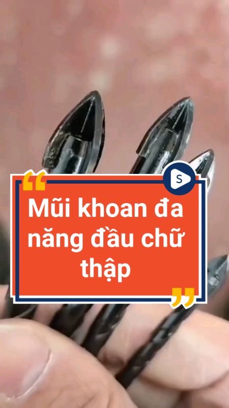 Mũi khoan đa năng đầu chữ thập có rãnh thoát phoi