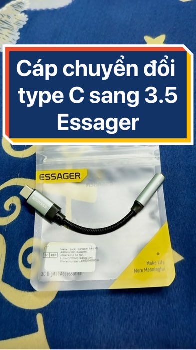 Cáp chuyển đổi type C sang 3.5mm Essager #VideohangDienTu #ShopeeVideo #LuotVuiMuaLien #ShopeeCreator #essager