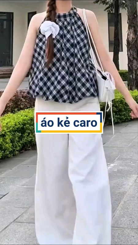 Áo yếm kẻ caro dáng bí xinh xắn #aokieu #aodangbi #aoxinh #VideohangThoiTrang #LuotVuiMuaLien #HangMoiVe