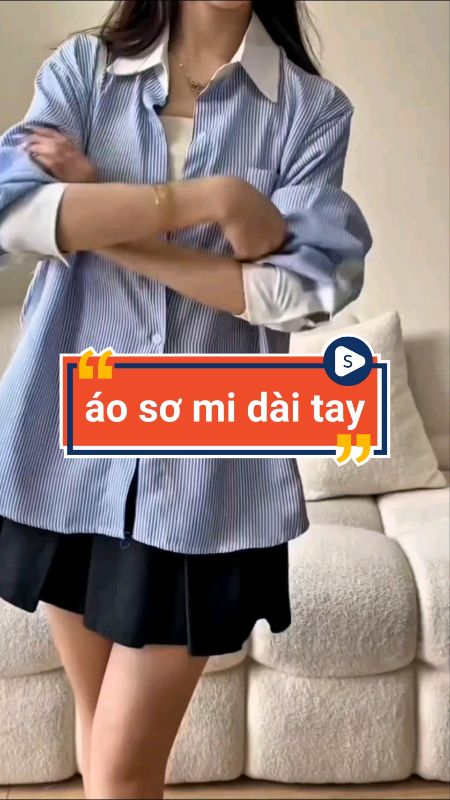 Áo sơ mi kẻ sọc dài tay cho nữ #aosominu #aonu #videohangThoiTrang #LuotVuiMuaLien #sandealcungKOL #HangMoiVe #shopeeVideo